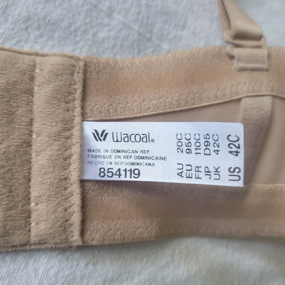 Wacoal Strapless Bra Removable Straps Womens Size 42C Tan NWT - Picture 6 of 6